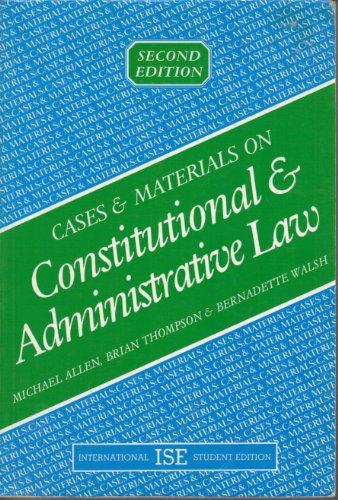 Beispielbild fr Cases and Materials on Constitutional and Administrative Law (Cases & materials) zum Verkauf von AwesomeBooks