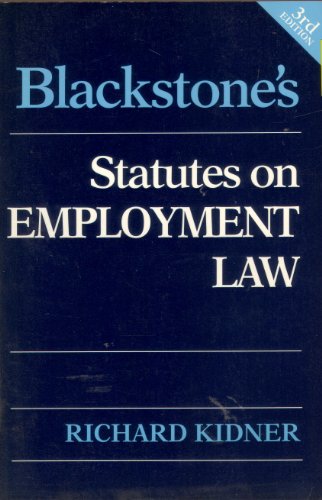 Beispielbild fr Blackstone's Statutes on Employment Law (Blackstone's Statute Books) zum Verkauf von AwesomeBooks