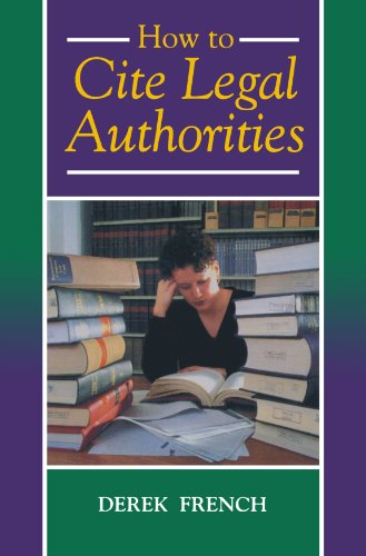 Stock image for How To Cite Legal Authorities (Blackstone Press) for sale by WorldofBooks