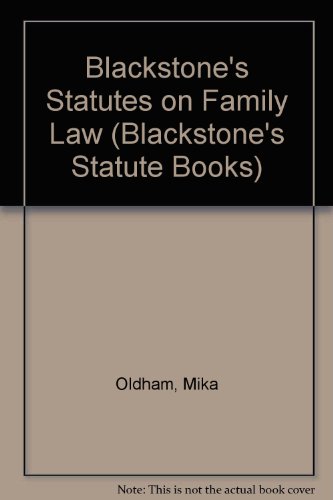 Imagen de archivo de Blackstone's Statutes on Family Law (Blackstone's Statute Books) a la venta por medimops
