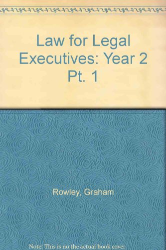 9781854313584: Law for Legal Executives PT. 1: Year Two