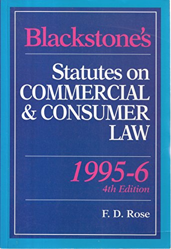 Stock image for Blackstone's Statutes on Commercial and Consumer Law 1995-96 (Blackstone's Statute Books) for sale by AwesomeBooks