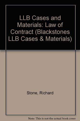 Stock image for Law of Contract (Blackstones LLB Cases and Materials) for sale by Cambridge Rare Books