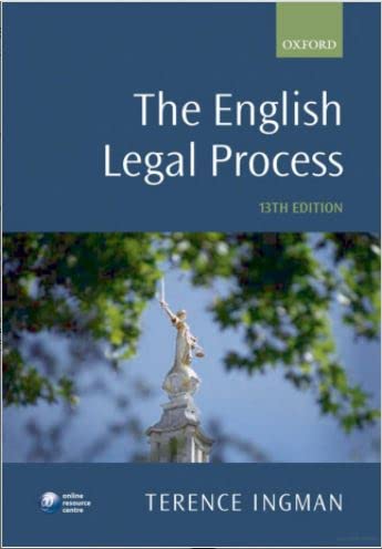 Beispielbild fr The English Legal Process zum Verkauf von WorldofBooks