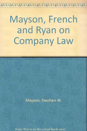 Beispielbild fr Mayson, French and Ryan on Company Law zum Verkauf von AwesomeBooks