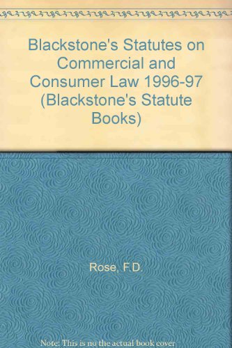 Stock image for Blackstone's Statutes on Commercial and Consumer Law 1996-97 (Blackstone's Statute Books) for sale by AwesomeBooks