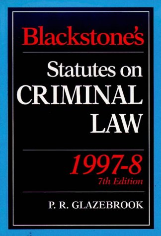 9781854316615: Blackstone's Statutes on Criminal Law 1997/98 (Blackstone's Statute Books)