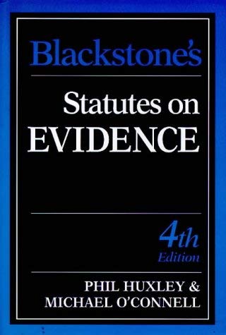 Stock image for Blackstone's Statutes on Evidence (Blackstone's Statute Books) for sale by MusicMagpie
