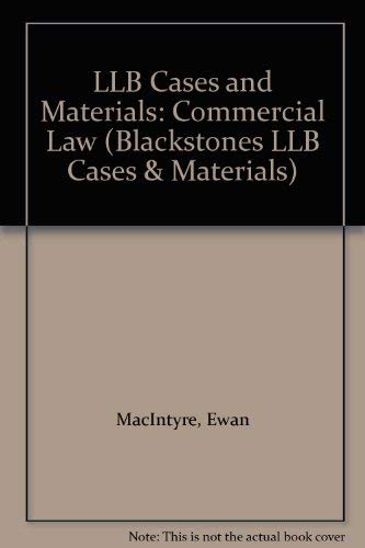 Stock image for Blackstone's LLB: Cases and Materials - Commercial Law (LLB Learning: Cases and Materials) for sale by Phatpocket Limited