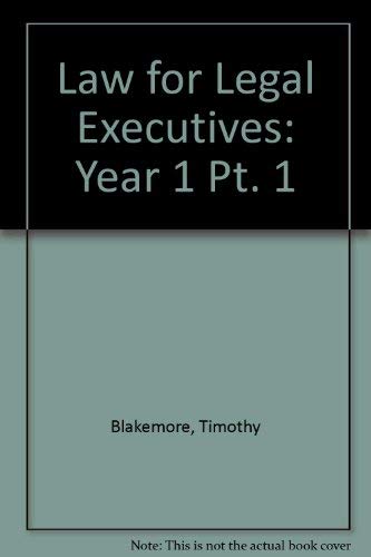 Stock image for Law for Legal Executives: Pt. 1 for sale by WorldofBooks