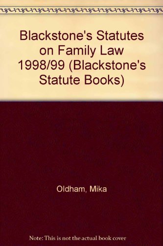 Beispielbild fr Blackstone's Statutes on Family Law 1998/99 (Blackstone's Statute Books) zum Verkauf von AwesomeBooks