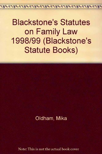 Imagen de archivo de Blackstone's Statutes on Family Law a la venta por The Glass Key
