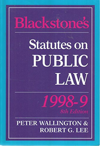Imagen de archivo de Blackstone's Statutes on Public Law 1998-99 (Blackstone's Statute Books) a la venta por AwesomeBooks
