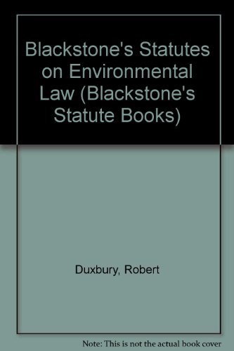 9781854318039: Blackstone's Statutes on Environmental Law (Blackstone's Statute Books)