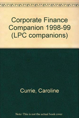 Stock image for Corporate Finance Companion 1998-99 (LPC companions) for sale by Bahamut Media