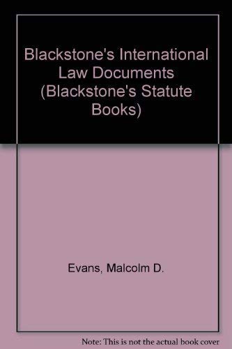 Beispielbild fr Blackstone's Statutes on International Law Documents: 1999/2000 (Blackstone's Statute Books) zum Verkauf von HPB-Red