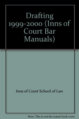 Imagen de archivo de Drafting (Inns of Court Bar Manuals) a la venta por WorldofBooks