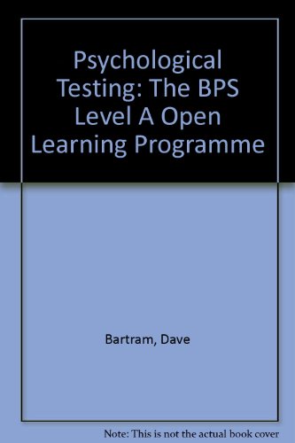 Psychological Testing (9781854330758) by David Bartram