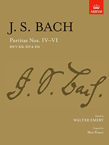 Beispielbild fr Partitas Nos.IV-VI. [4-6] BWV828-830. zum Verkauf von Travis & Emery Music Bookshop ABA