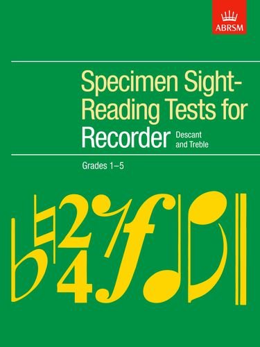 Imagen de archivo de Specimen Sight-Reading Tests for Recorder, Grades 1-5 (ABRSM Sight-reading) a la venta por WorldofBooks