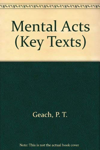 Mental Acts (9781855061668) by Geach, Peter
