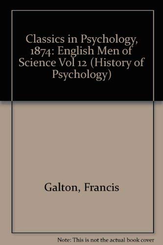 9781855066632: English Men of Science (Vol 12) (History of Psychology)