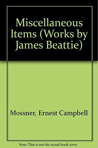Beispielbild fr Miscellaneous Items (Works by James Beattie) zum Verkauf von Powell's Bookstores Chicago, ABAA