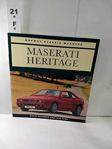 Stock image for Maserati Heritage (Osprey Classic Marques) for sale by Your Online Bookstore