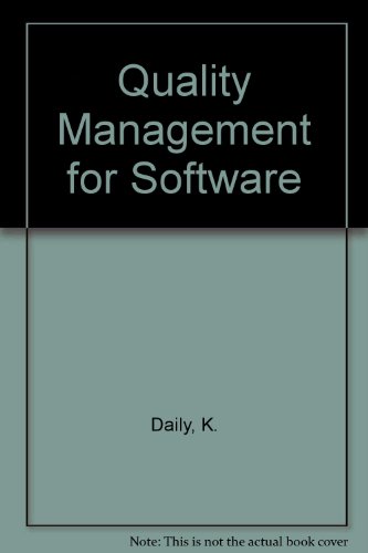 Beispielbild für Quality Management for Software zum Verkauf von medimops