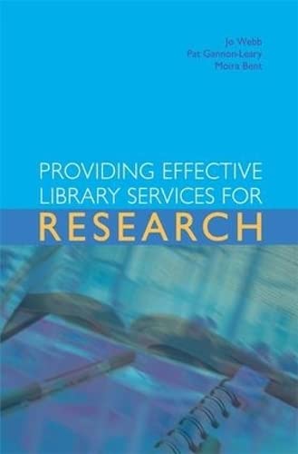 Imagen de archivo de Providing effective library services for research a la venta por Phatpocket Limited