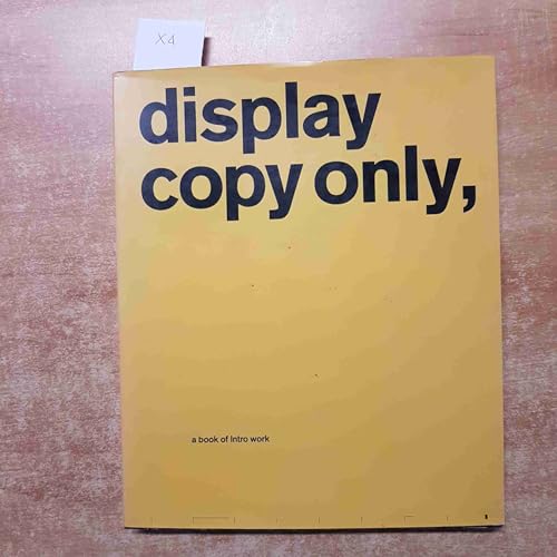 Stock image for Display Copy Only: A Book of Intro Work for sale by Books From California