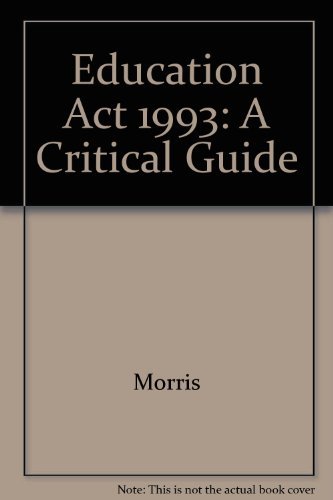 Imagen de archivo de Education Act 1993: A Critical Guide a la venta por Anybook.com