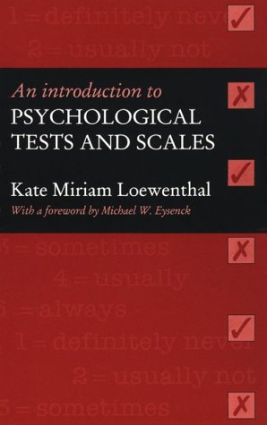 Imagen de archivo de Introduction Psychology Tests and Scales a la venta por Better World Books