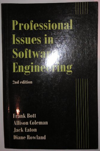 Beispielbild fr Professional Issues In Software Engineering zum Verkauf von AwesomeBooks