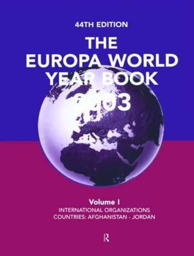 Stock image for Europa World Year Bk 2003 V1 for sale by Better World Books Ltd