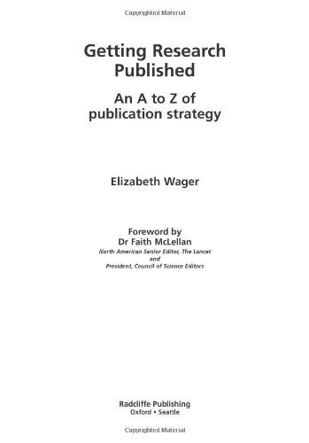 Beispielbild fr Getting Research Published: An A to Z of Publication Strategy zum Verkauf von WorldofBooks