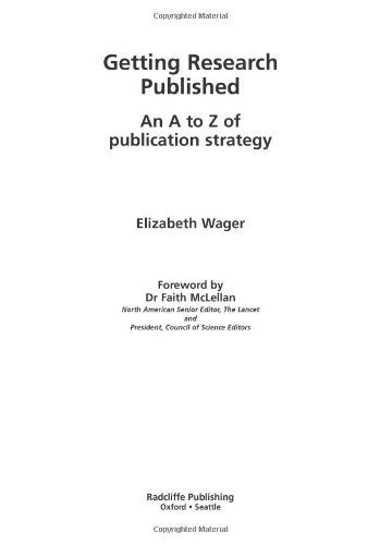 Imagen de archivo de Getting Research Published: An A to Z of Publication Strategy a la venta por Housing Works Online Bookstore