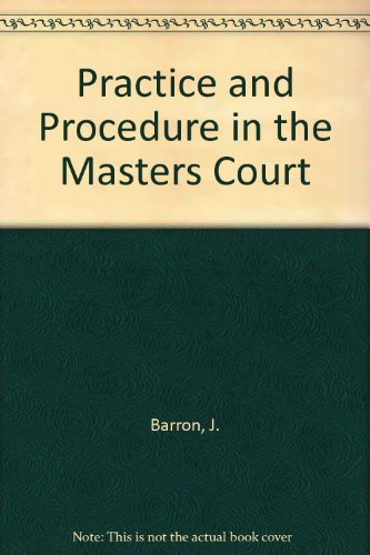 9781858001302: Practice and Procedure in the Masters Court