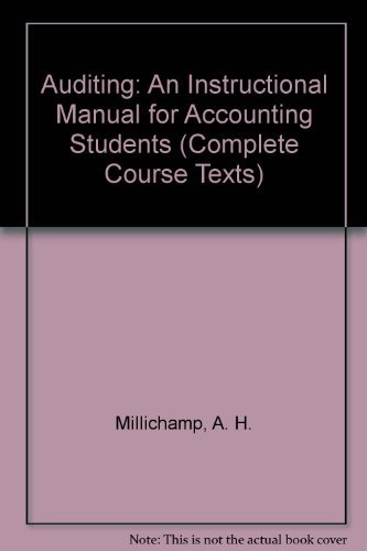 Beispielbild fr Auditing: An Instructional Manual for Accounting Students (Complete Course Texts) zum Verkauf von WorldofBooks