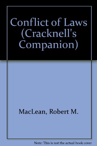 Beispielbild fr Conflict of Laws (Cracknell's Companion) zum Verkauf von AwesomeBooks