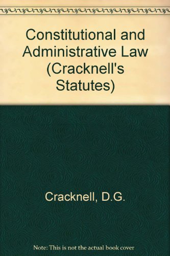 9781858365114: Constitutional and Administrative Law (Cracknell's Statutes S.)