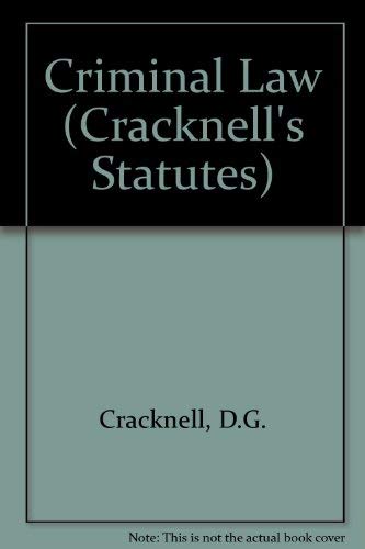 9781858365862: Criminal Law (Cracknell's Statutes S.)