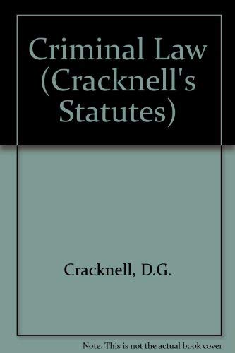 9781858365862: Criminal Law (Cracknell's Statutes)