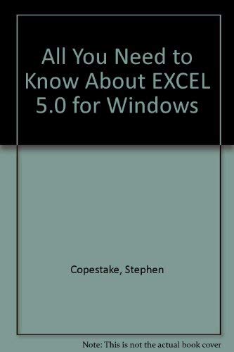 9781858700571: All You Need to Know About EXCEL 5.0 for Windows