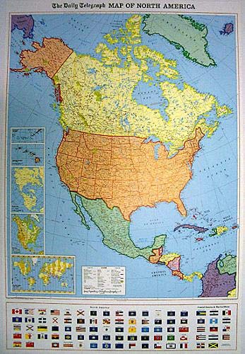 9781858792422: The "Daily Telegraph" North America Political Wall Map: Including Its National, Provincal and State Flags ("Daily Telegraph" S.)