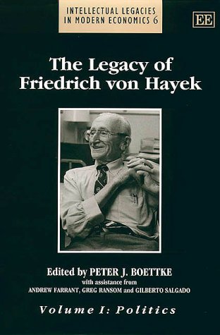 Imagen de archivo de The Legacy of Friedrich von Hayek (Intellectual Legacies in Modern Economics series) a la venta por Brook Bookstore