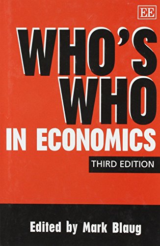 Who's who in economics. a biographical dictionary of major economists. - 3. - Blaug, Mark
