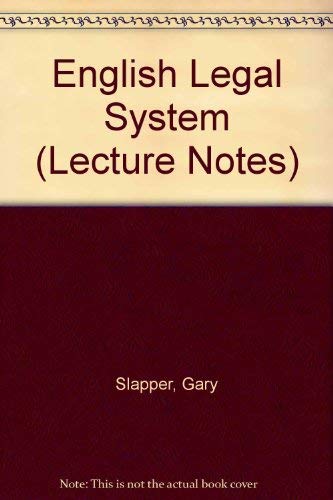 Imagen de archivo de English Legal System Lecture (Lecture Notes) a la venta por Reuseabook