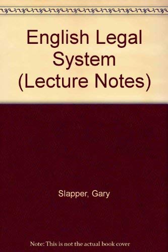 Stock image for English Legal System Lecture (Lecture Notes) for sale by Reuseabook