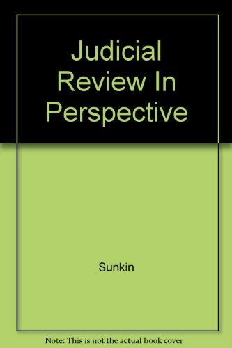 Judicial Review In Perspective (9781859412039) by Sunkin; Sunkin, Maurice; Bridges, Lee; Meszaros, George